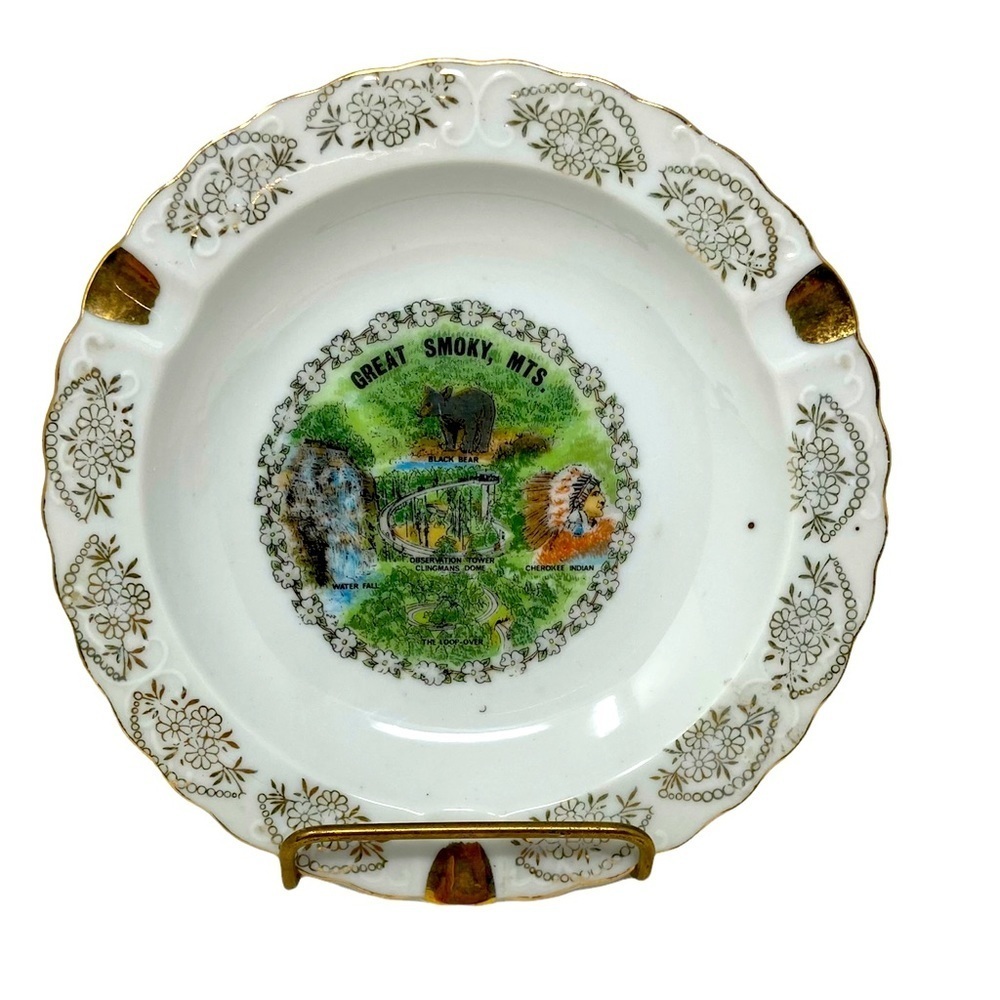 Beautiful Smoky Mountain, North Carolina Small Ashtray, Souvenir 5”